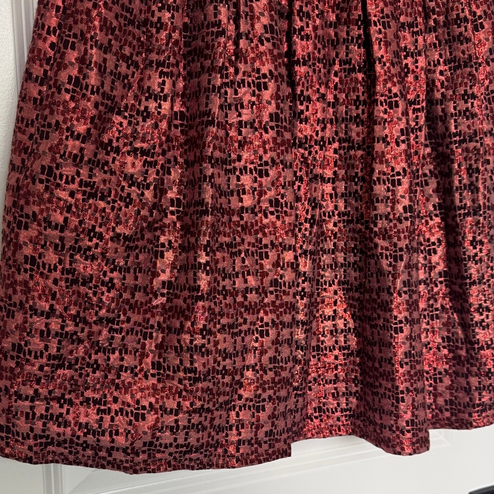 Maggy London Metallic Red & Black Fit & Flare Cocktail Dress Size 6 - Picture 4 of 7